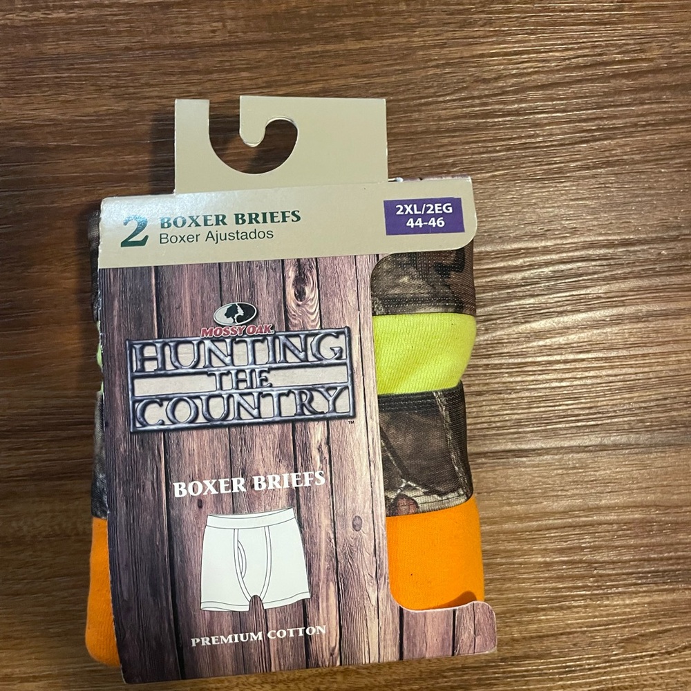 Mossy Oak Green and Orange Boxer Briefs